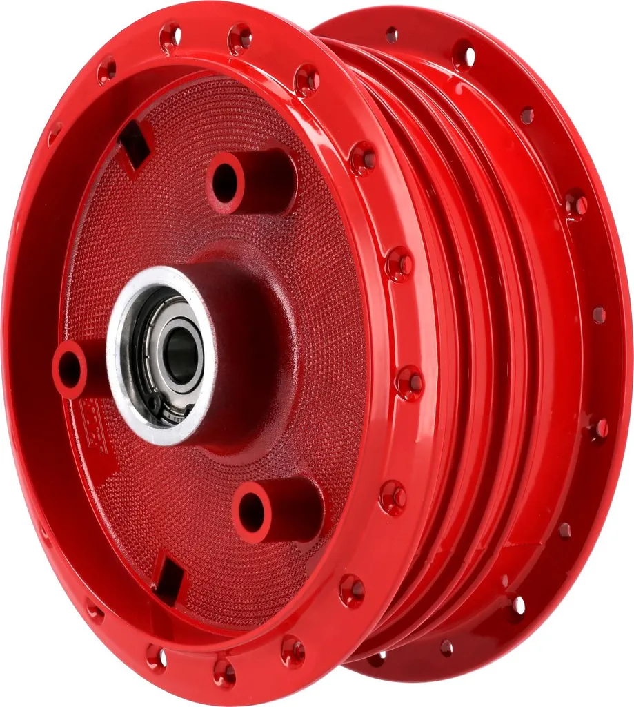 Mozzo Ruota Rinforzato Simson S51 Rosso: Cuscinetti Pre-installati e Sede GG