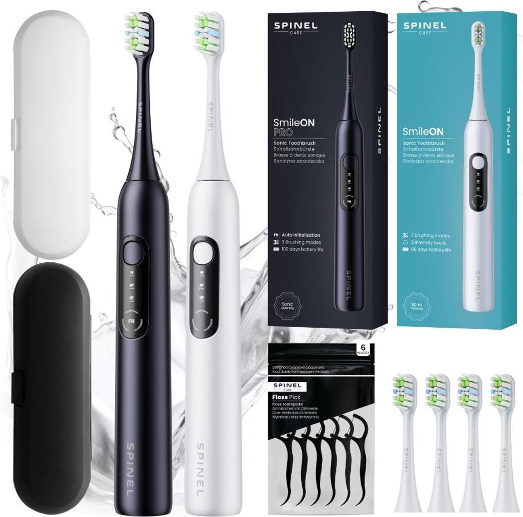 SpinelCare SmileOn White + PRO Black Elektrische Zahnbürste Produktbild 