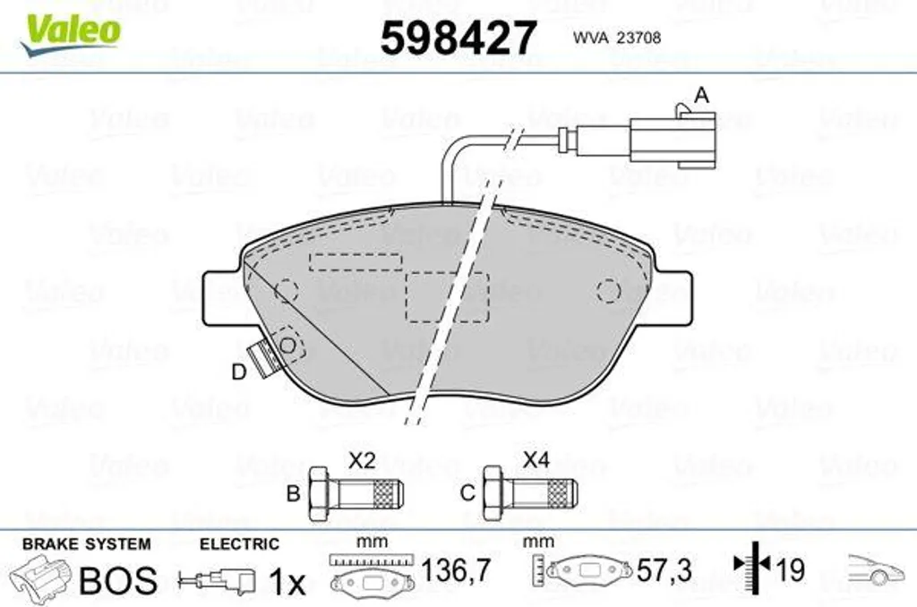 Éliminez les bruits de freinage avec les plaquettes Valeo 598427 Fiat OE