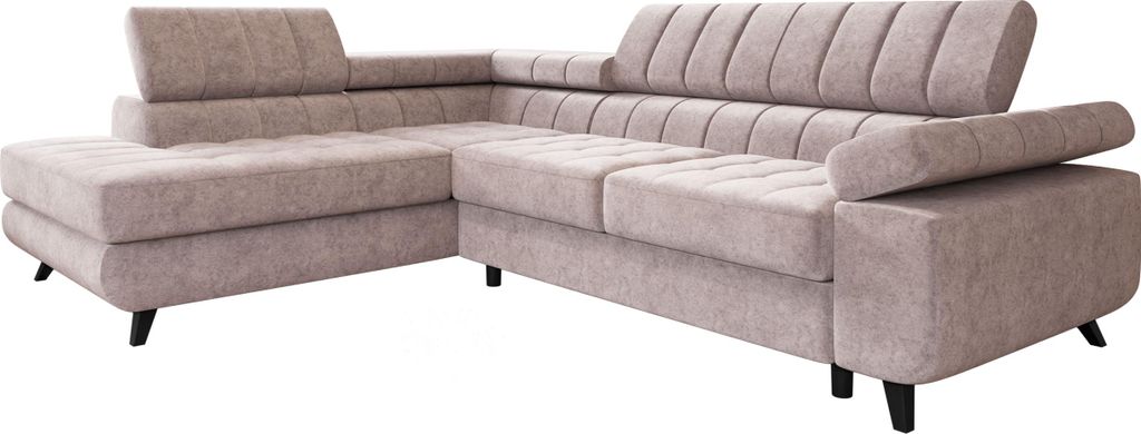 MIRJAN24 Ecksofa Nord Premium, Polsterecke vom Hersteller, L-Form Ecke, Bettkasten und Schlaffunktion (Farbe: Zoya 03, Seite: Links)