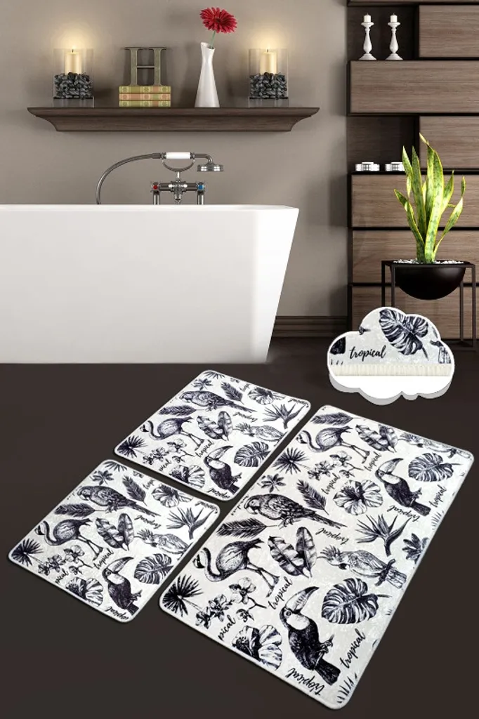 Mijolnir, Lorı- CHL4476, multicolore, tappetini da bagno, 700 gr/m², 100% velluto