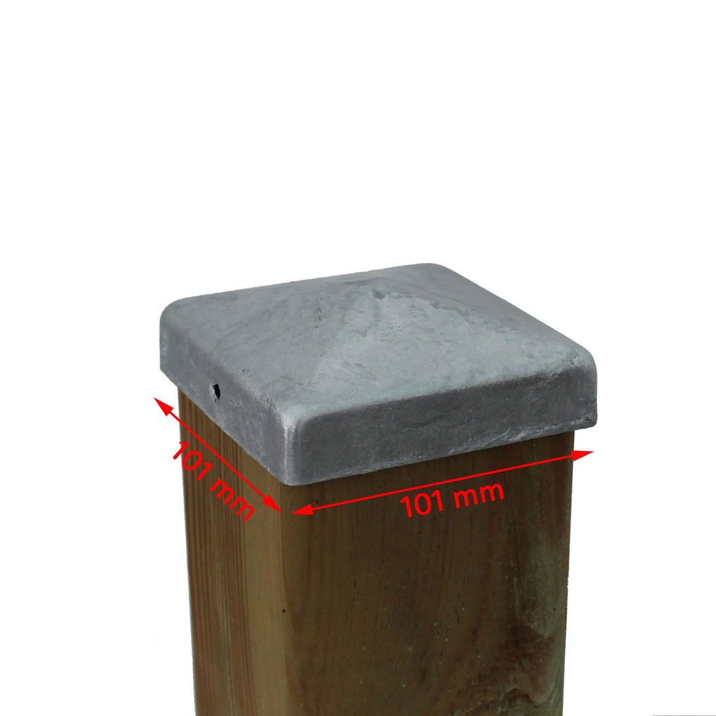 Verzinkter Stahl Pyramide Abdeckkappe 10x10cm Pfostenkappe für Zaunpfosten