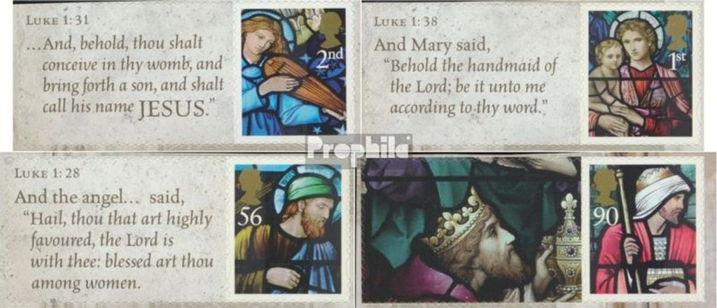 Briefmarken Großbritannien 2009 Mi 2832II Zf-2837II Zf mit Zierfeld (kompl.Ausg.) Offsetdruck postfrisch Weihnachten