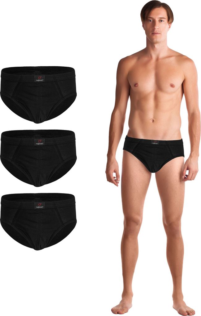 TEXEMP 3er-6er Pack Herren Slip Baumwolle Schwarz Unterhose Sportslip Basic | B258 - 4XL - 3 Stück