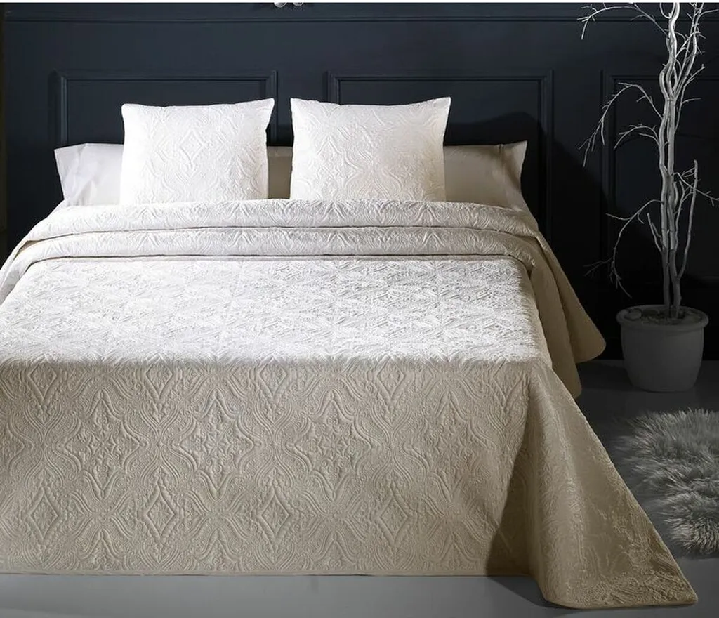 Couvre-lit beige pour lit d'enfant ou chambre d'amis 90 et 105