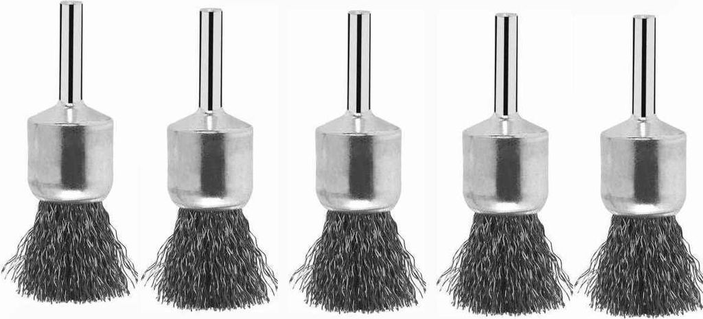 5 x Bosch Pinselbürste für Bohrmaschinen, gewellter Draht, Ø 25 mm, lose