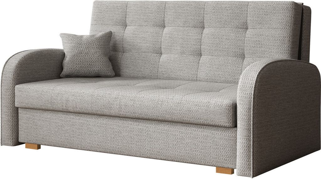 MIRJAN24 Schlafsofa Viva Gold III, 3 Sitzer Polstersofa mit Schlaffunktion und Bettkasten, Stilvoll Polstercouch (Aragon 80)