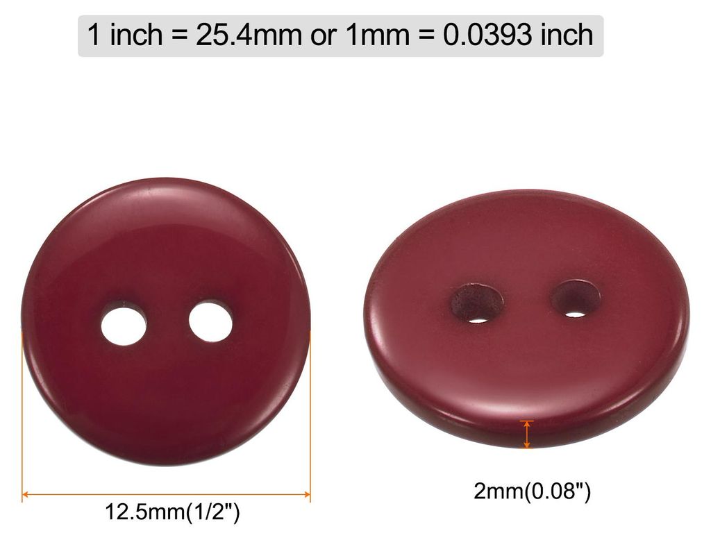 10 Stš¹ck Dunkelrot Kn?pfe 12,5 mm Gro?e N?hkn?pfe 2 L?cher Harz Runde Bastelkn?pfe Ersatzkn?pfe fš¹r Mantel Kleidung Jacke Hemden Blazer DIY H...