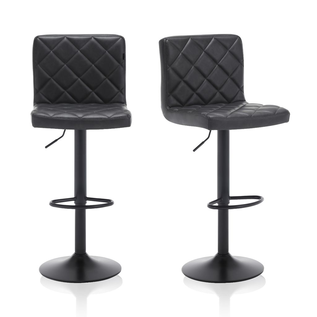 Meisterhome Barhocker 2er Set - Höhenverstellbar mit lehne Barstuhl, Drehhocker, Küchenstühle Mit Fußstütze, Kunstleder Edelstahl, Gepolster...