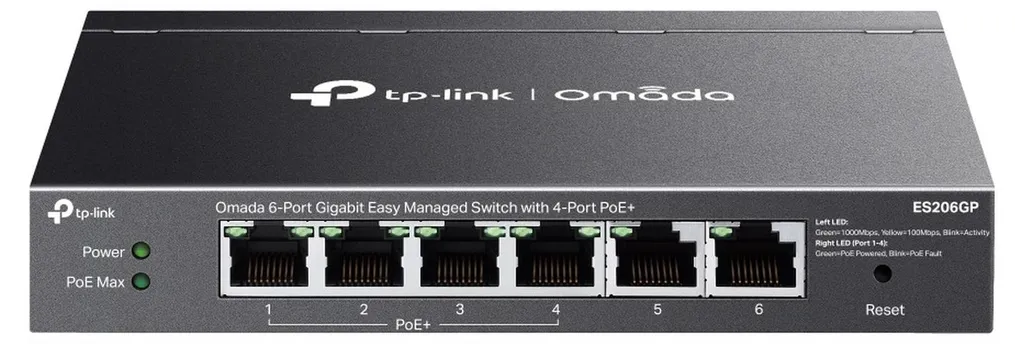 TP-LINK Omada ES206GP Commutateur Managed Gigabit Ethernet PoE Noir