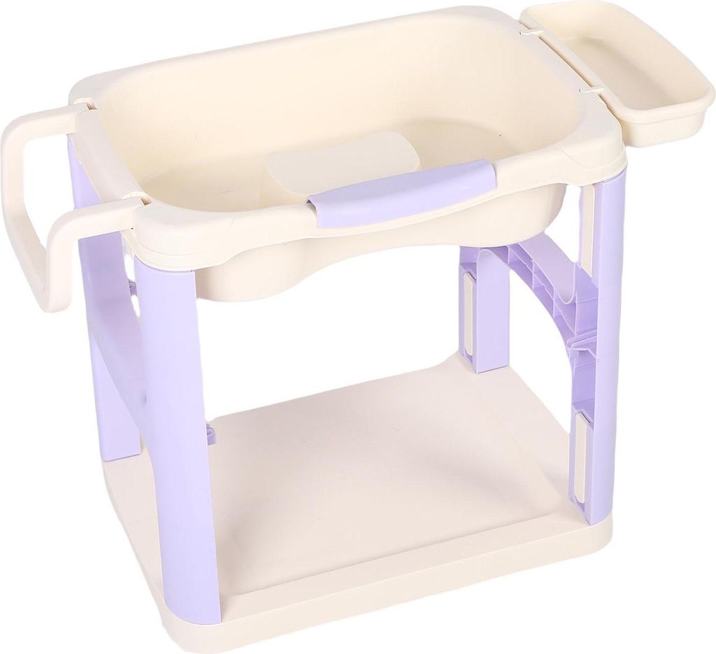 Haarwaschbecken, liegend, wiederverwendbares, ergonomisches Shampoo-Tablett mit Universalrädern für den Heimgebrauch, Lila