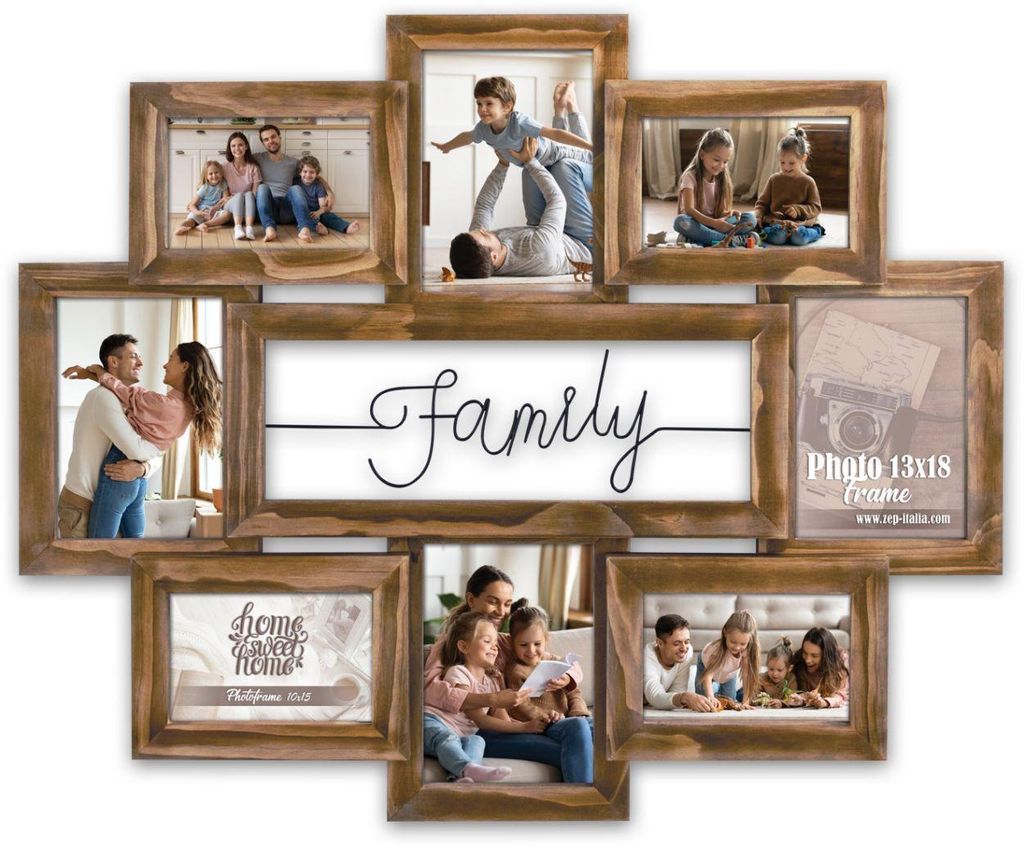 ZEP Holz-Galerierahmen Chieri Family 8 Fotos 10x15 cm 13x18 Produktbild 