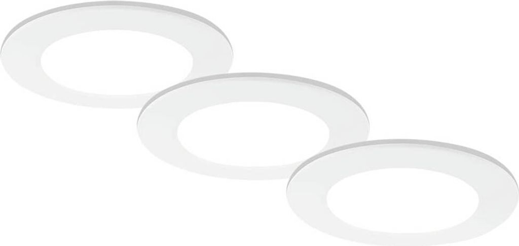 LED vstavané svietidlá sada 3 bielych okrúhlych svietidiel Obrázok produktu 
