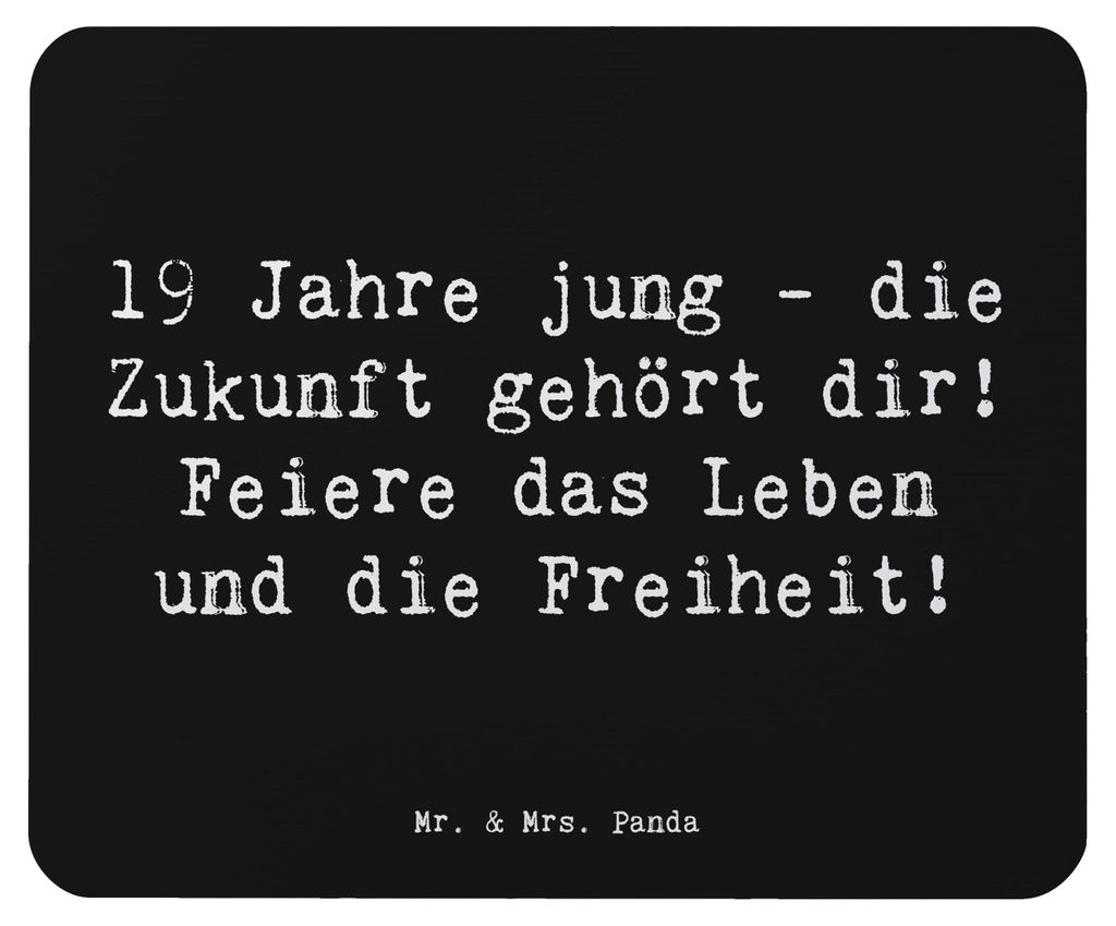Mr. & Mrs. Panda Mauspad Spruch 19. Geburtstag - Schwarz - Geschenk, laptop mousepad, mousematte, Happy Birthday, inspirierender, pc, Mouse Pad, Ge...