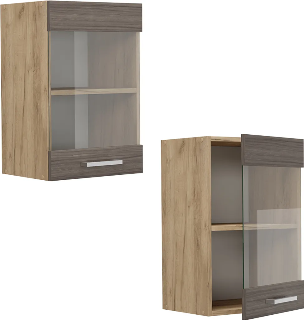 Vetrina Cucina Vicco R-Line 40 cm - Grigio Nobile e Rovere Dorato - 5
