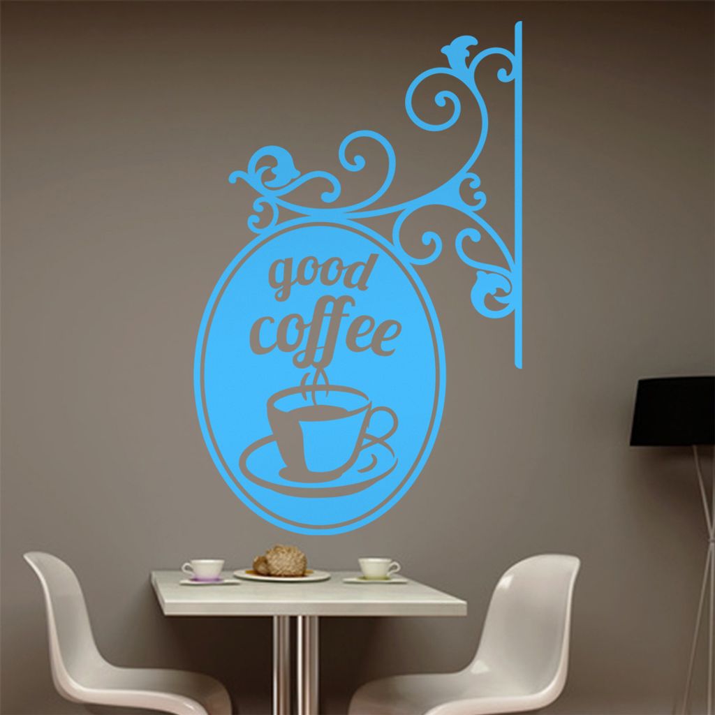 good coffee sign Wandtattoo in 6 Größen - Wandaufkleber Wall Sticker - Dekoration, Küche, Wohnzimmer, Schlafzimmer, Badezimmer