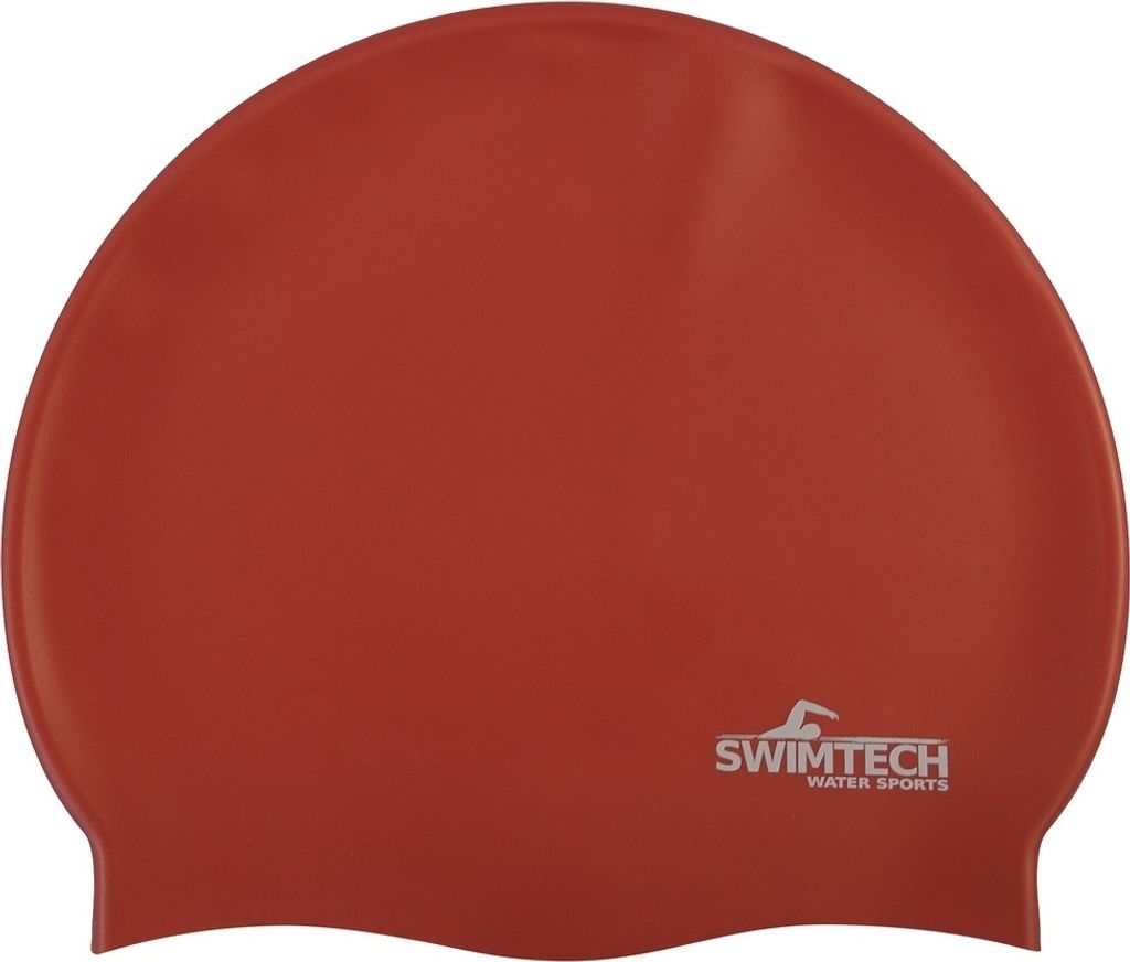 SwimTech Unisex Silikon-Badekappe für Erwachsene RD265 (Einheitsgröße) (Rot)