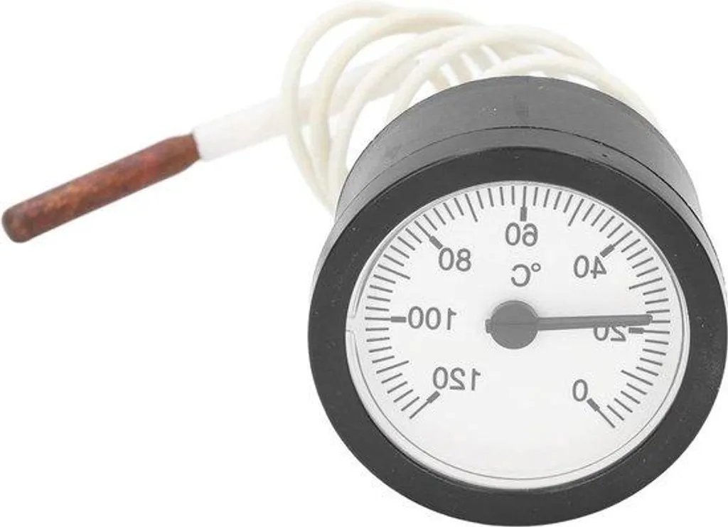 Thermomètre chaudière à eau chaude 0-120 °C pour régulation thermique