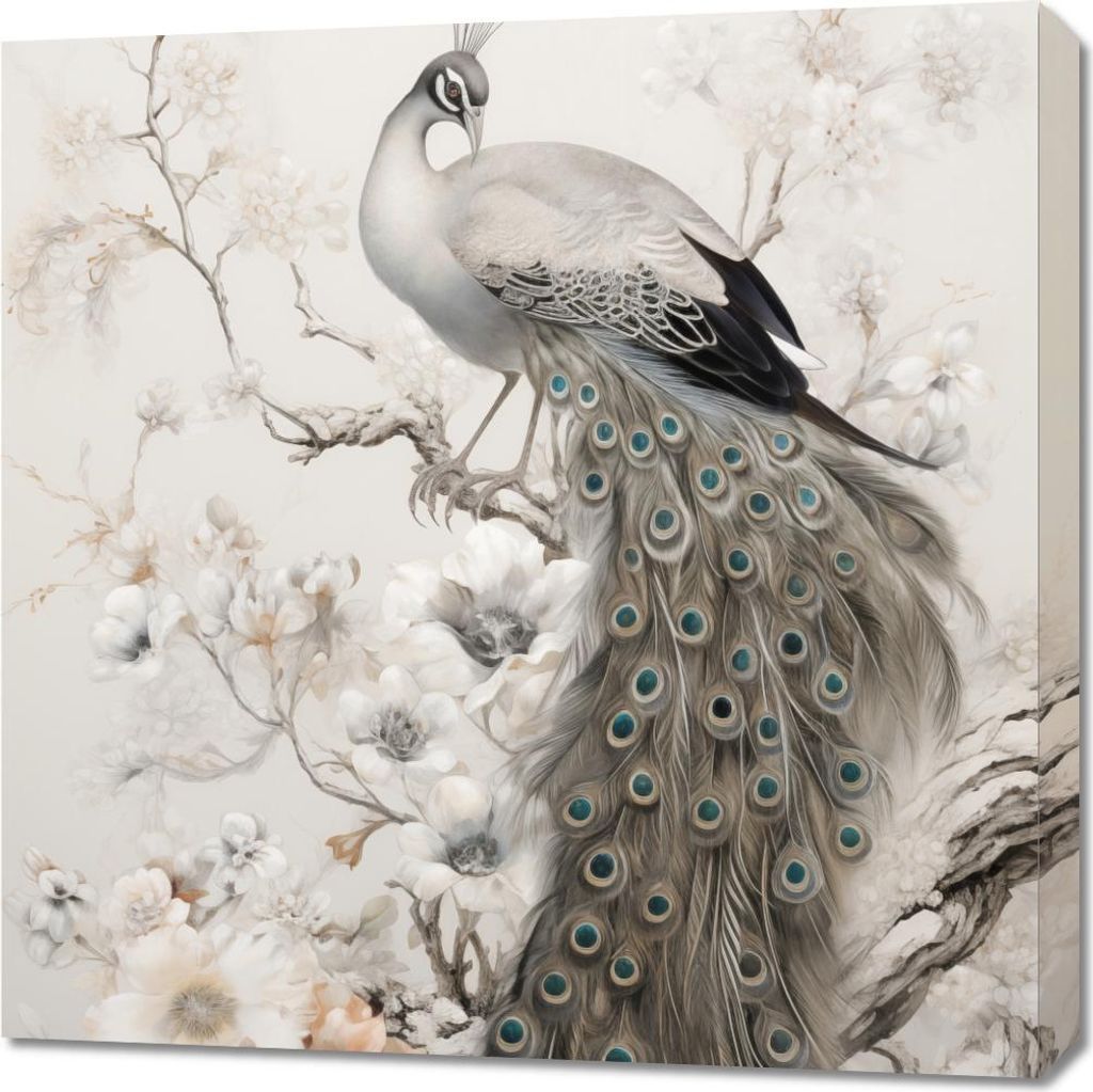 Bild 70x70cm Pfau Anmut