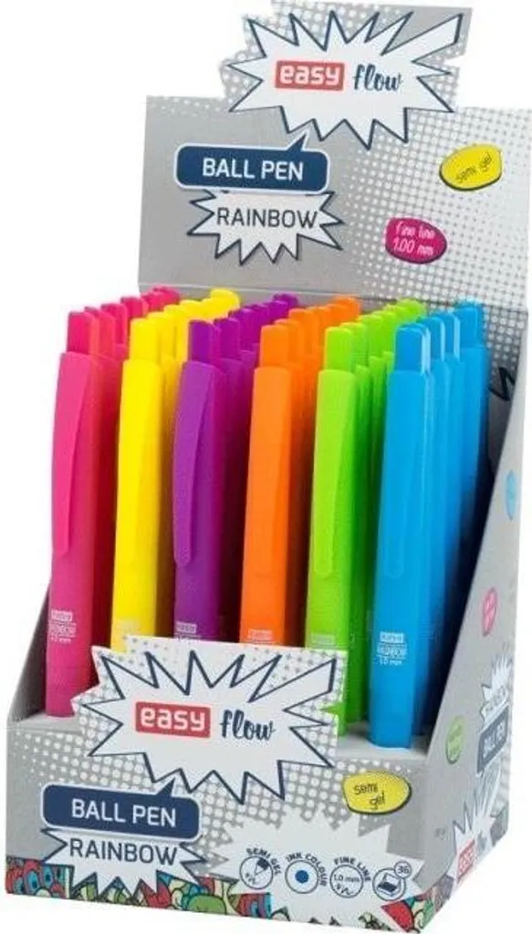 Stylo à bille arc-en-ciel EASY lot 36 : ne manquez plus jamais de stylo