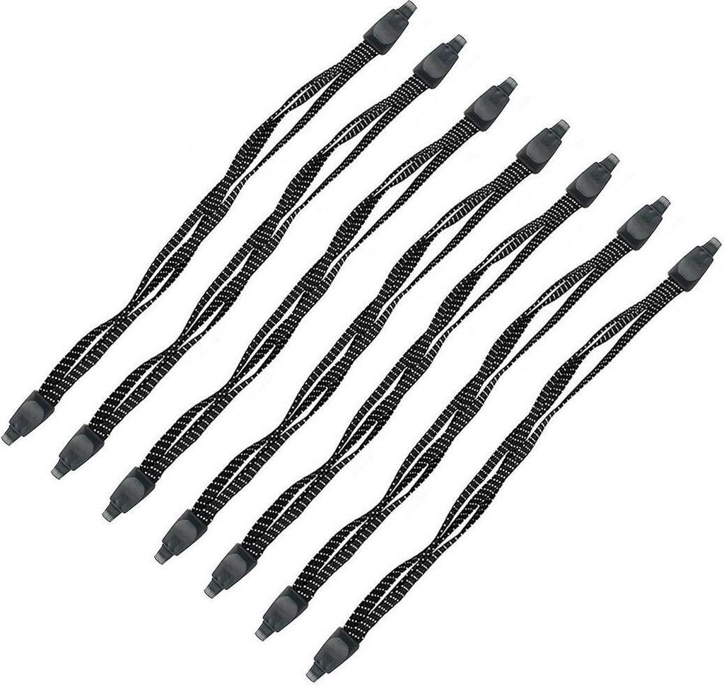 7er Pack 65cm Fahrrad Gepäckspanner | Spanngurt Gepäckträger Set | Fahrradträger Spanngummi | Gepäckgummi mit 2 Haken | Gepäckspanner schwarz...