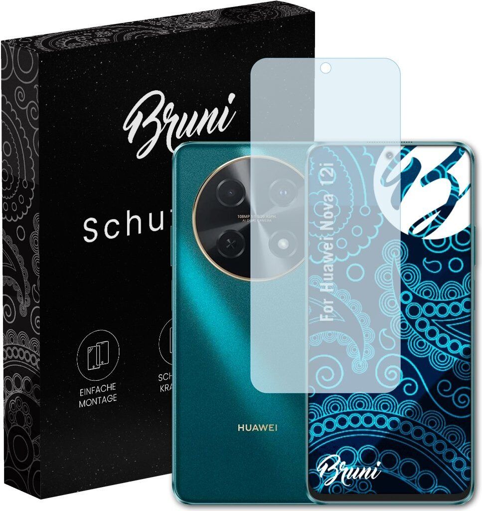 Bruni Basics-Clear 2x Schutzfolie kompatibel mit Huawei Nova 12i Folie