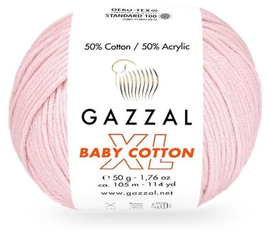 Gazzal Baby Baumwolle XL Hellrosa, Weich, Hochwertig, 50g Produktbild 