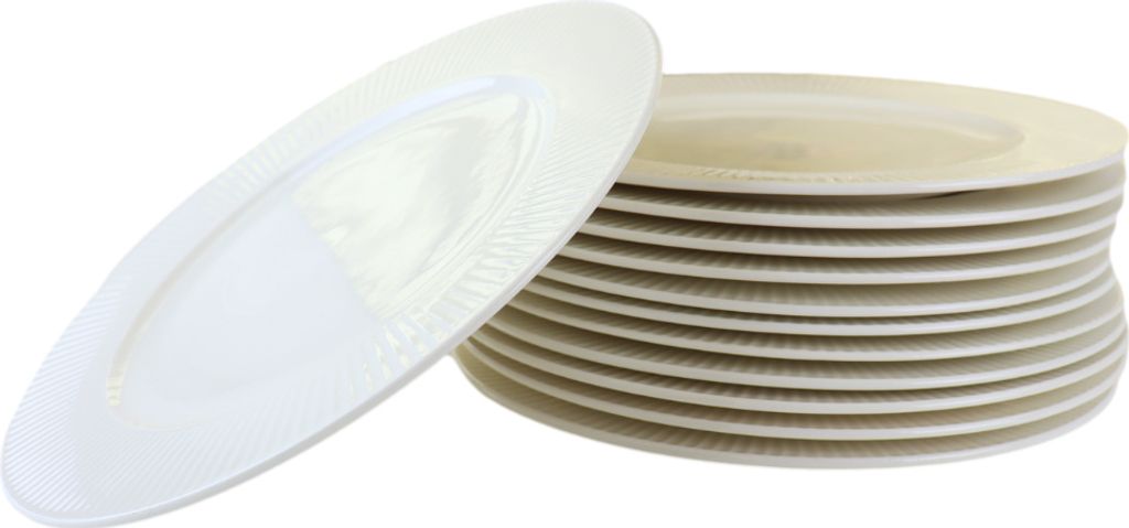 OTIX Speiseteller Bordenset 12 Personen 27cm Weiß Porzellan LUNA