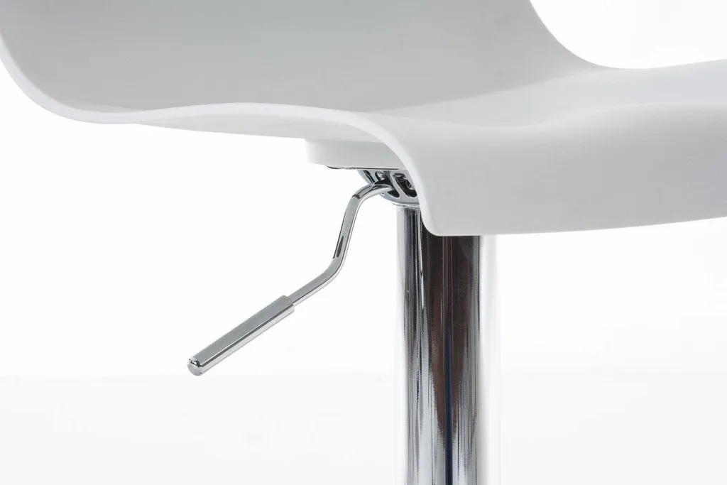 Tabouret de bar CLP Hover en plastique blanc et métal chromé robuste - 6
