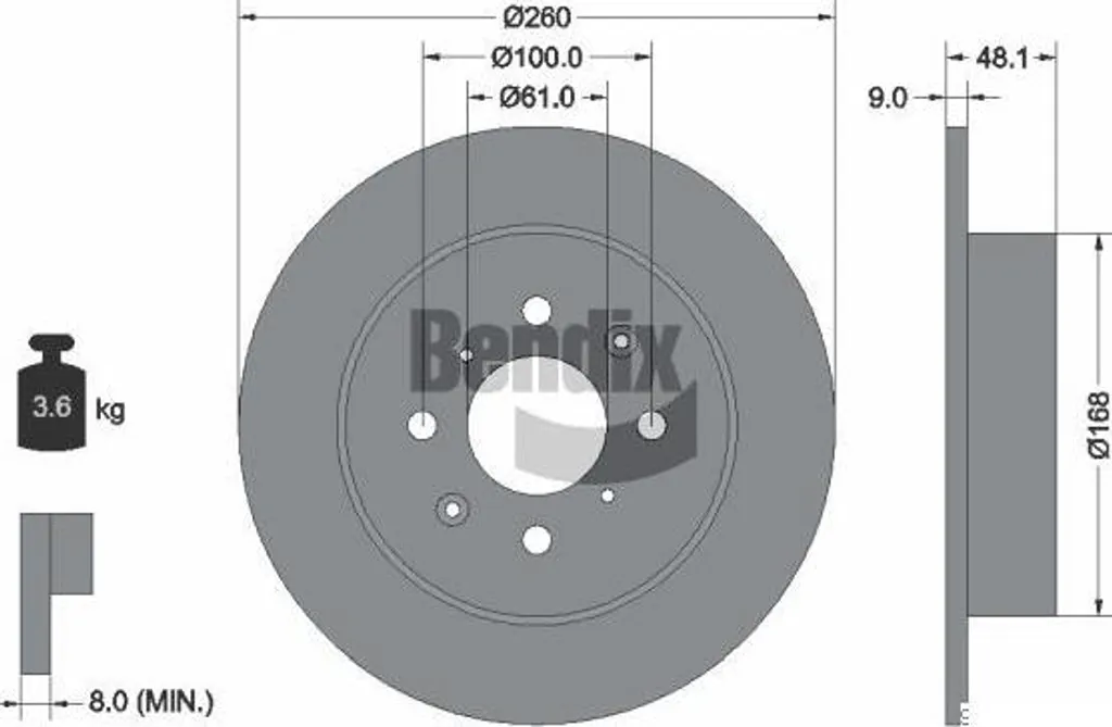 Disque de frein arrière Honda Civic BENDIX BDS2153 - Réparation 42510S5A000