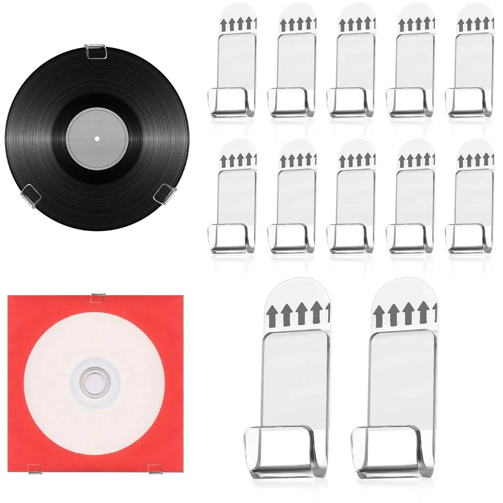 Support vinyle mural invisible en acrylique pour 12 albums 33 tours