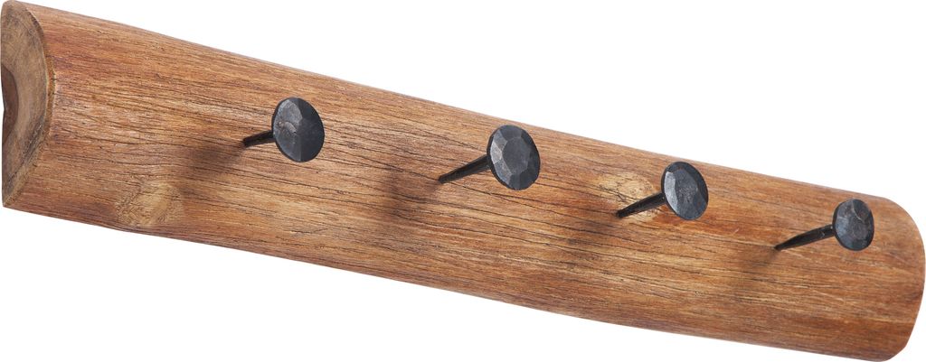 Massive Wandgarderobe HEMINGWAY natur aus recyceltem Teakholz Garderobe Flur Holzregal