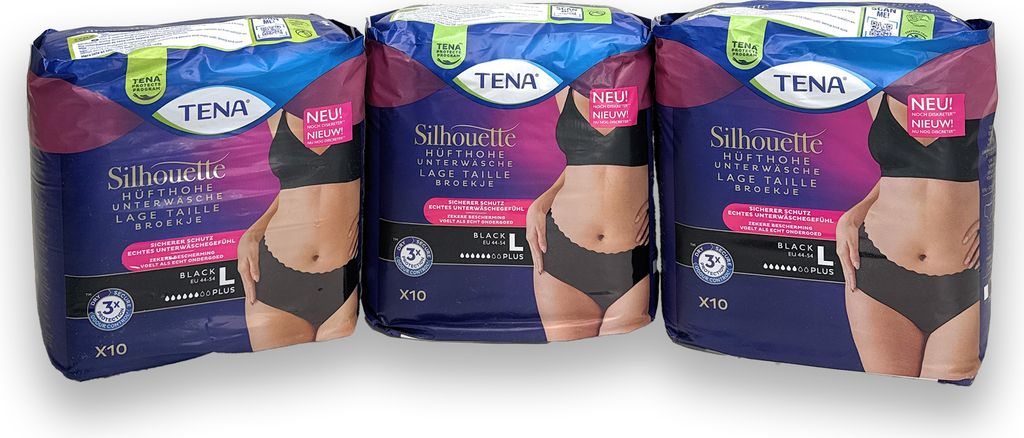 Tena Silhouette plus L black Inkontinenz Pants 10 St Produktbild 
