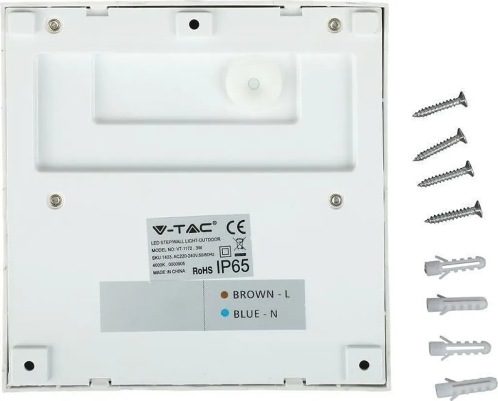 Luminaire LED extérieur étanche IP65 blanc chaud 3000K 300lm 3W carré 230V - 5