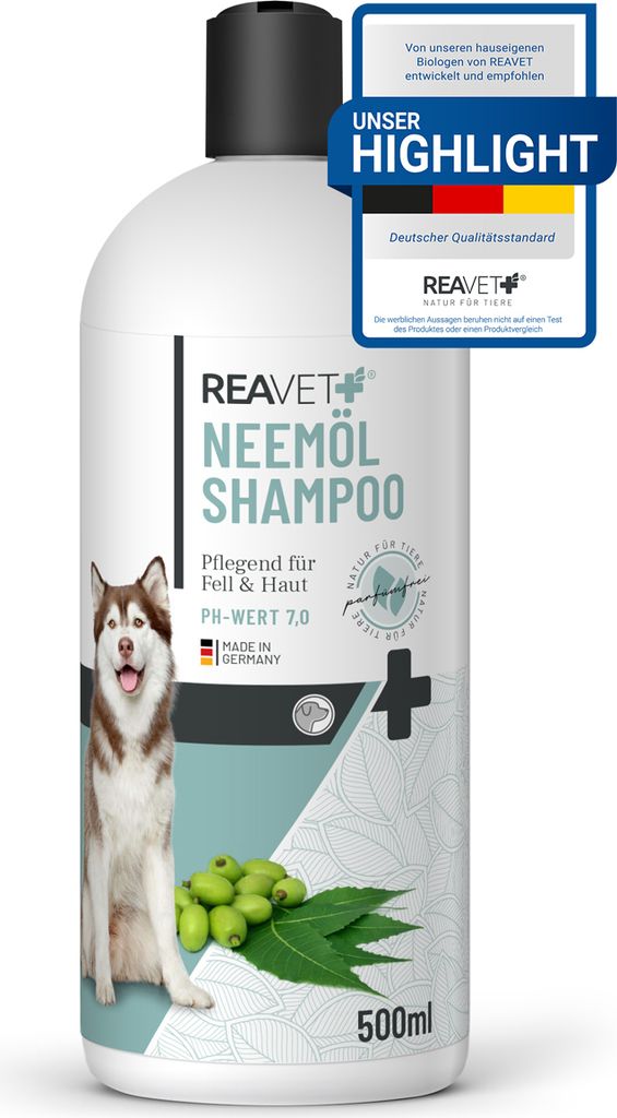 ReaVET Neemöl Hundeshampoo 500ml - Vitalisierende Produktbild 