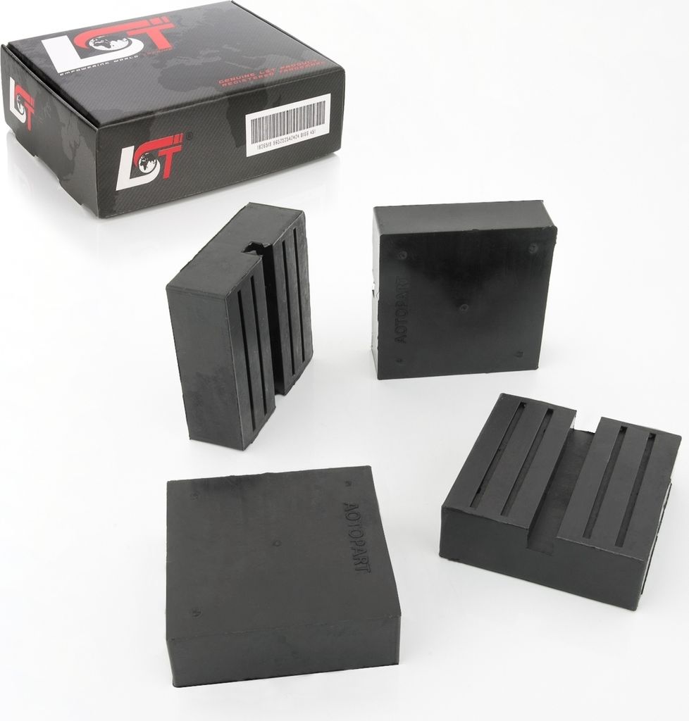 4x Adapter Wagenheber Aufnahme Hebebühnen Gummiauflage Gummiblock 75x75x25mm