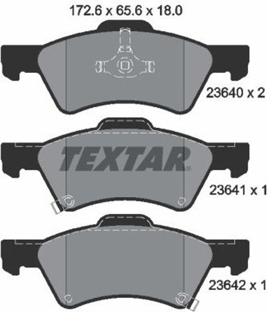 Textar Bremsbeläge vorne für Chrysler Voyager IV Dodge Caravan 2,4-3,8 +AWD CRD