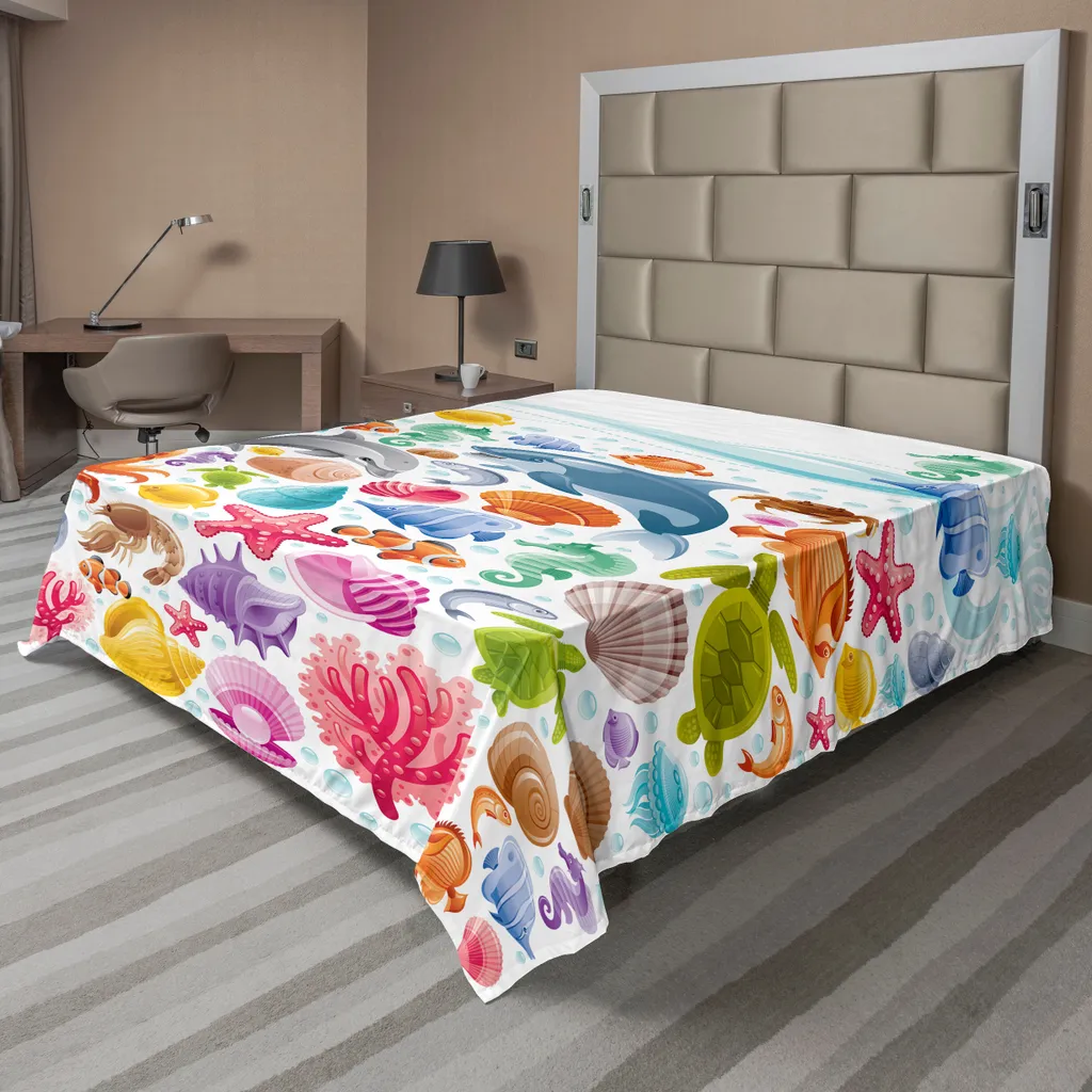 Lenzuolo 260x228 ABAKUHAUS Microfibra Decorativa Balena Tropicale