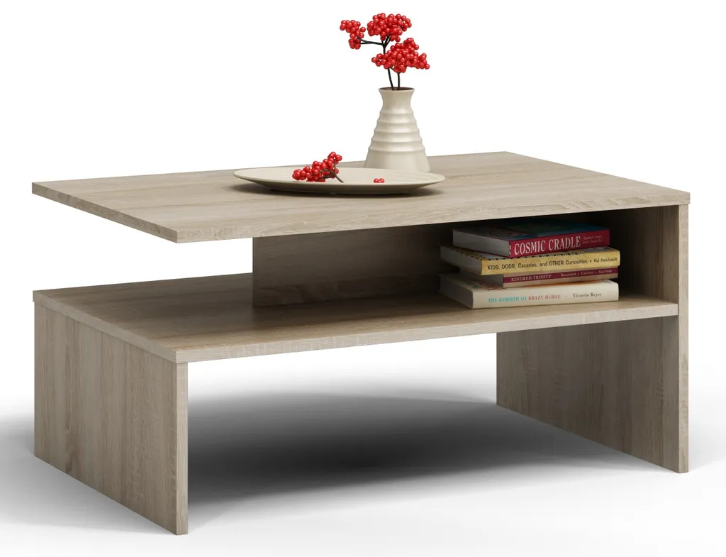 Table basse GUIREN chêne sonoma : meuble stable et facile à entretenir