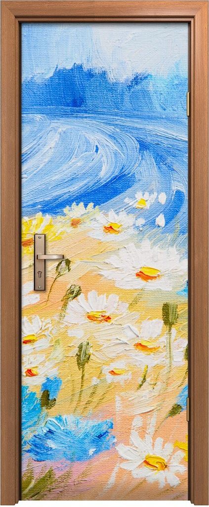 Türposter 70x200 cm Türaufkleber Türtapete Türfolie Klebefolie Foto Gemälde abstrakte von Blumen