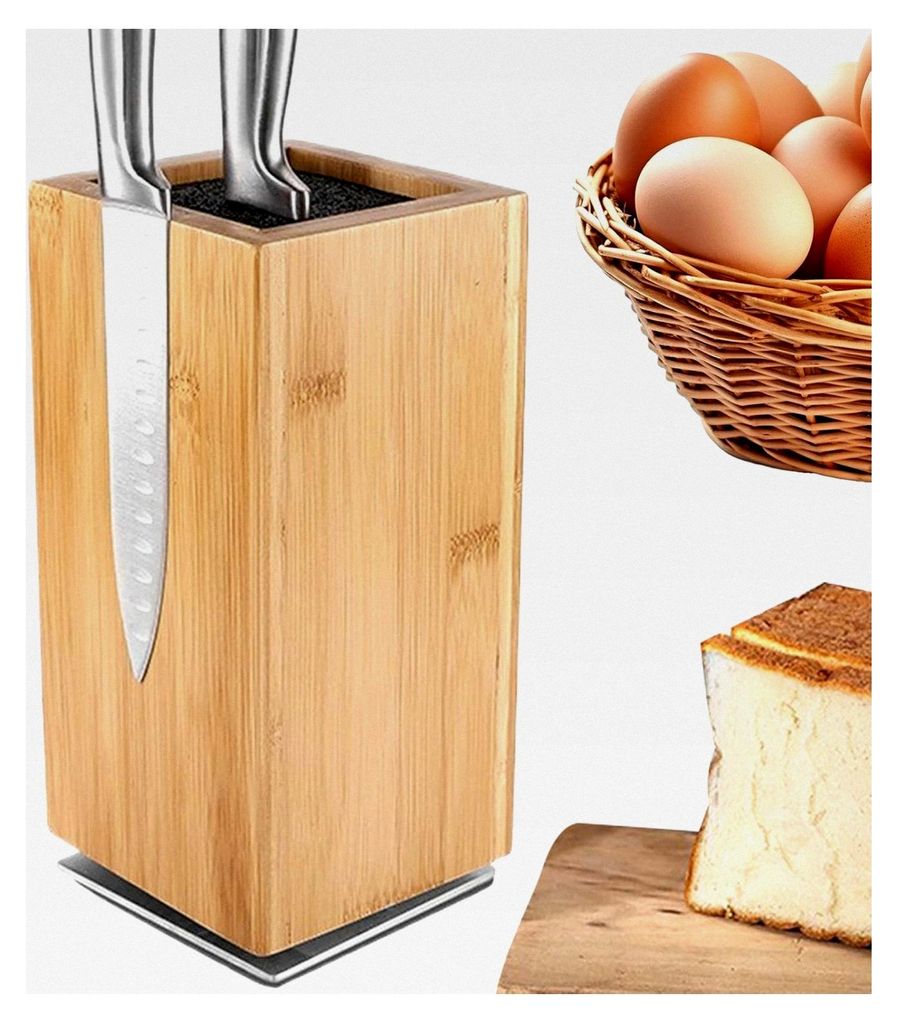 Magnetischer Messerblock aus Holz, 360° drehbar, doppelseitig, für die Küche