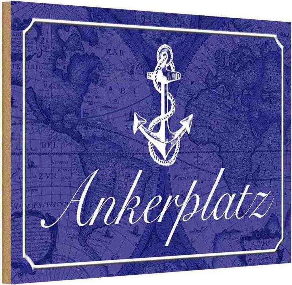 vianmo Holzschild 20x30 cm Ankerplatz Anker Segel Boot Warnschild Hinweisschild