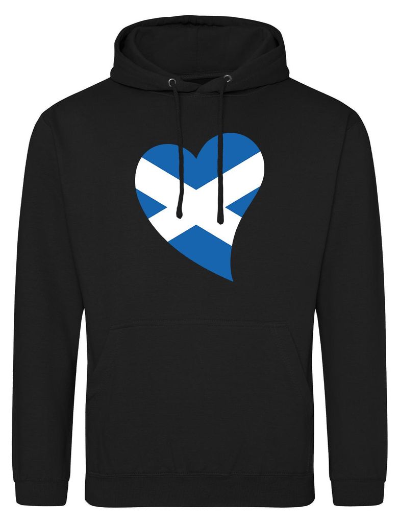 Huuraa Uni Hoodie Schottland Flagge Herz M Deep Black Vegan Sweatshirt Geschenkidee