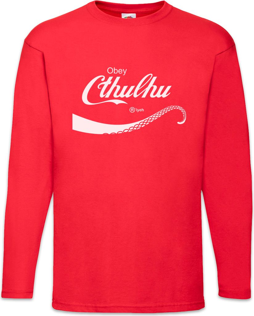 Urban Backwoods Cthulhu Cola, Langarm T-Shirt, Farbe: Rot, Größe: 2XL