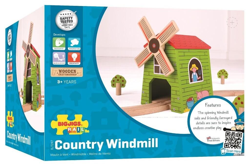 BigJigs houten treinbaan - Windmolen - Accessoire voor Productafbeelding 