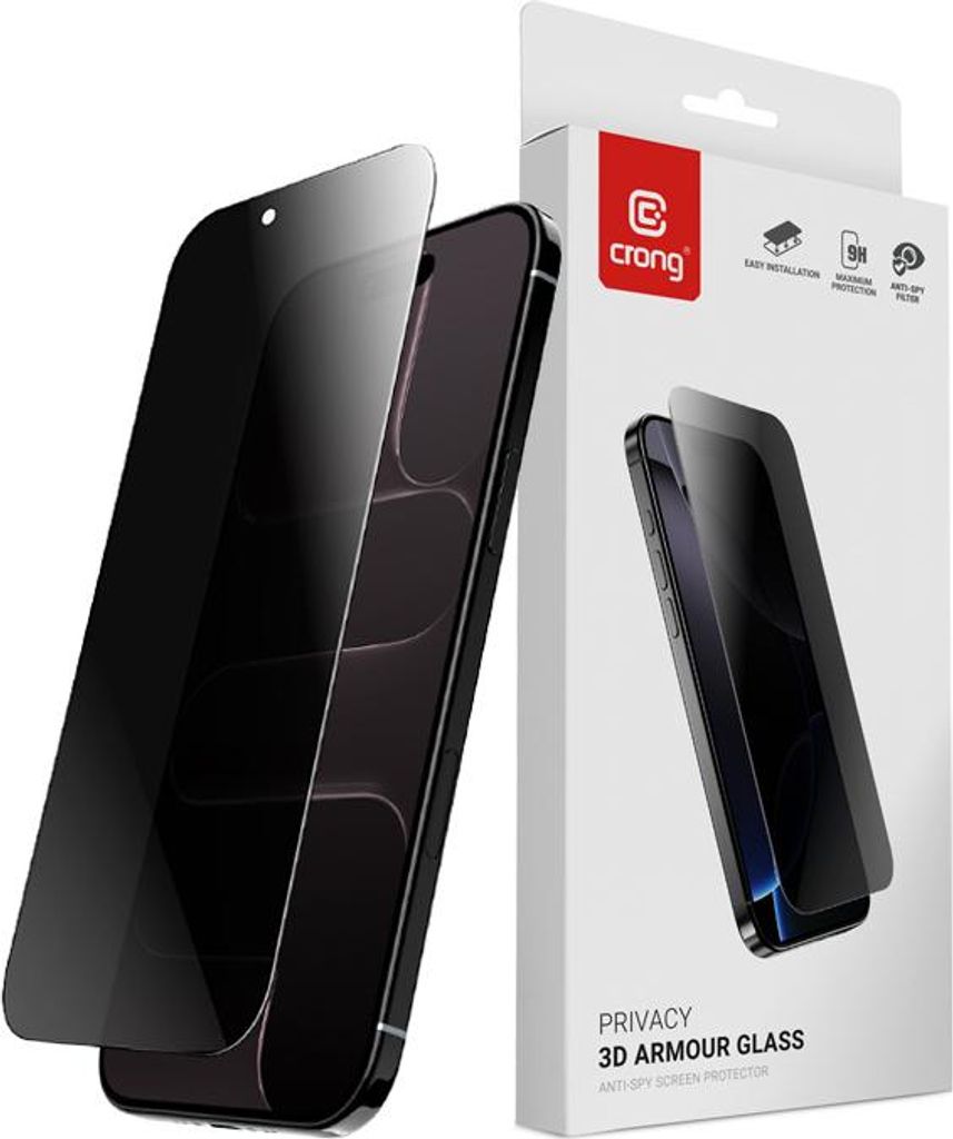 Crong Privacy 3D Armor Glass – Gehärtetes Sichtschutzglas für iPhone Air