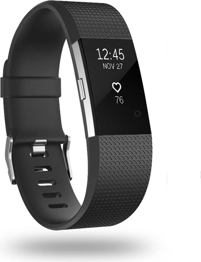Strap-it Fitbit Charge 2 Silikon Armband (Schwarz) - Große: Produktbild 
