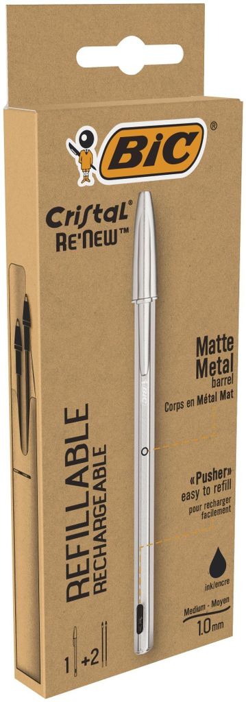 BIC Cristal Renew, Spinacz, Długopis, Możliwość ponownego Zdjęcie produktu 