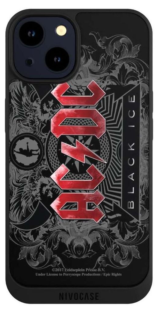 NIVOCASE Handyhülle für Apple iPhone 14 Hülle NIVOpure Case Schwarz ACDC Black Ice Fanartikel