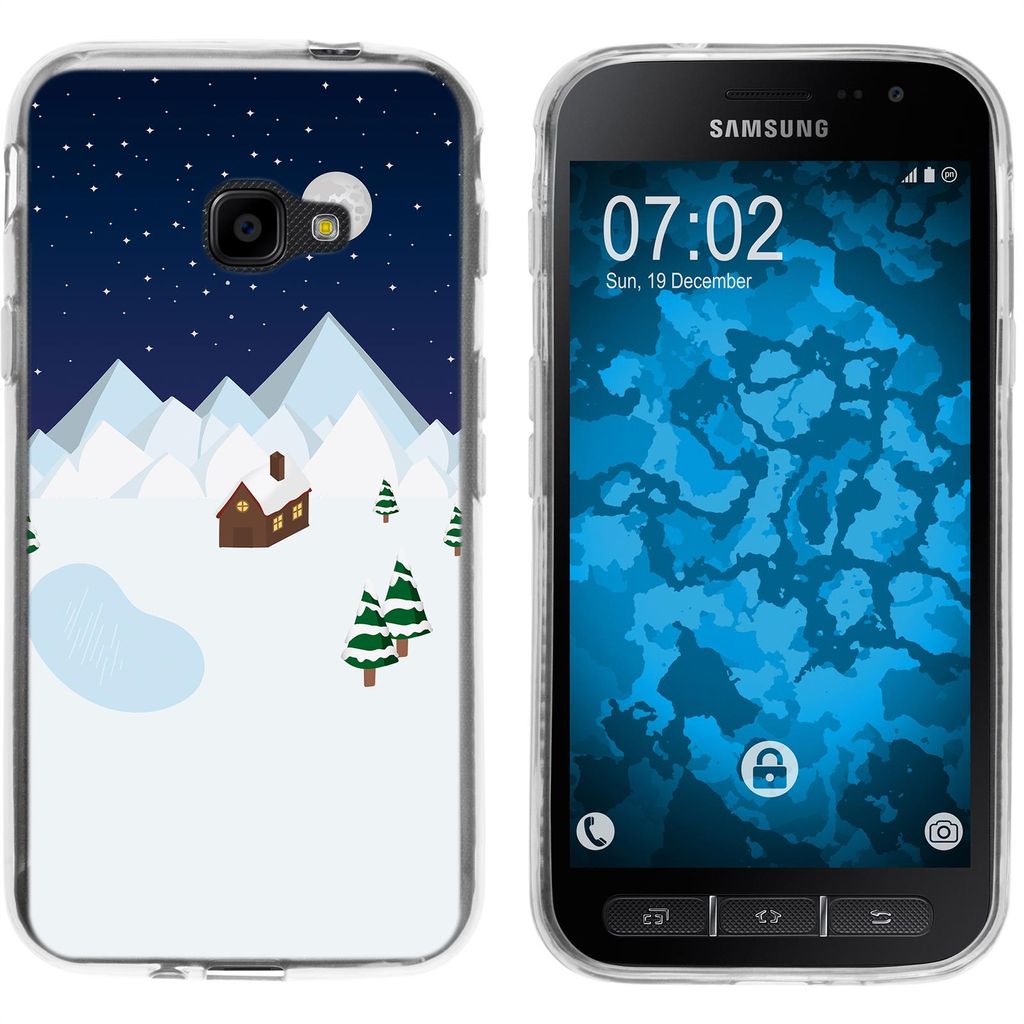 PhoneNatic Case kompatibel mit Samsung Galaxy Xcover 4 / 4s Silikon-Hülle X Mas Weihnachten Winterwonderland M6